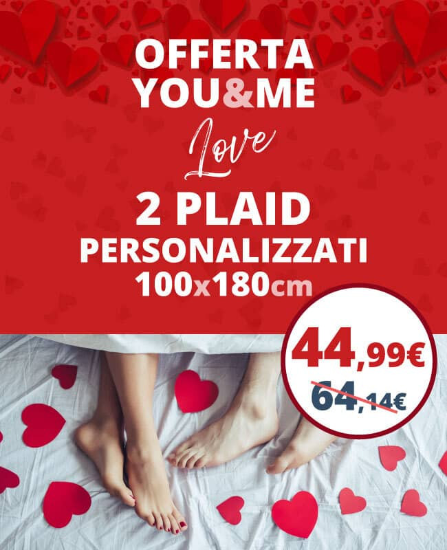 Offerta YouAndMe Love - 2 Plaid 100x180 Personalizzati con una foto