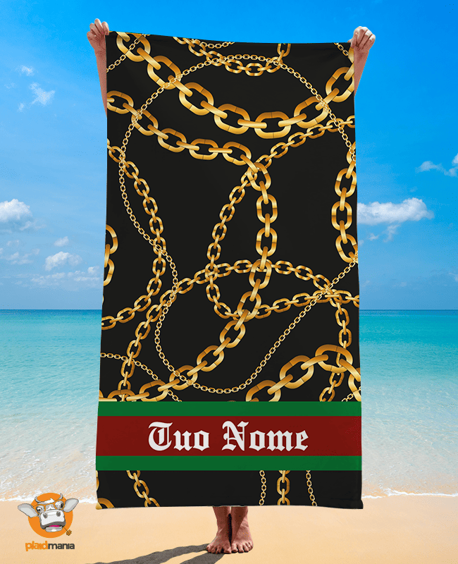 Telo mare Personalizzato con nome – Gold Chains