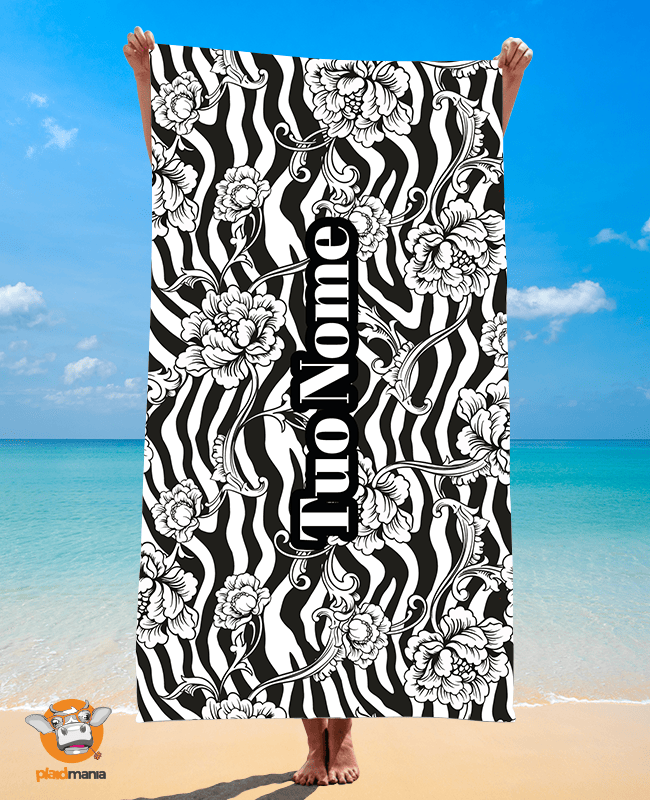 Telo mare Personalizzato con nome – Zebra
