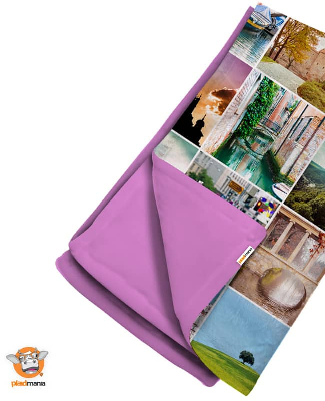 Plaid - Coperta in pile matrimoniale 200X180 personalizzata con foto  collage e retro colorato - Plaidmania