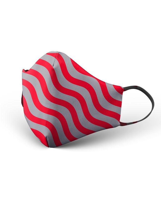 Mascherina lavabile e riutilizzabile - Red-Gray Waves