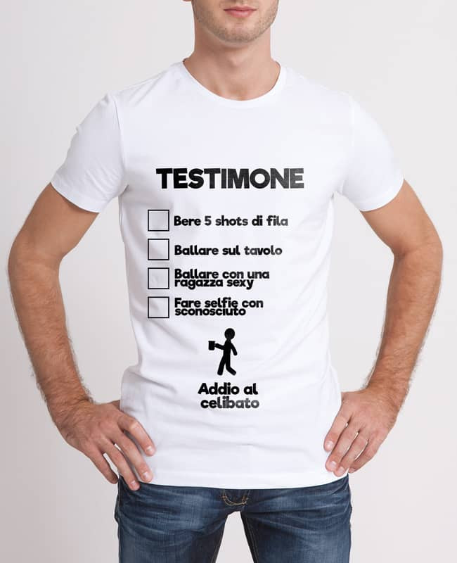 T-Shirt Uomo Addio al Celibato – Testimone Dello Sposo - “Checklist”