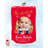 Plaid - Coperta in pile Natale personalizzata con una foto e con Nome - Renne