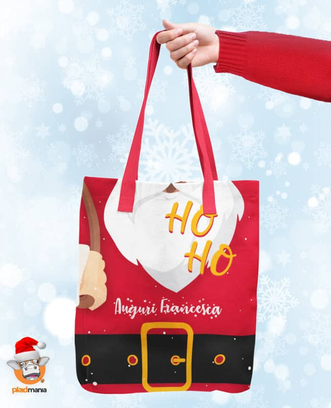 Shopper di Natale Personalizzate con Nome - Varie Fantasie