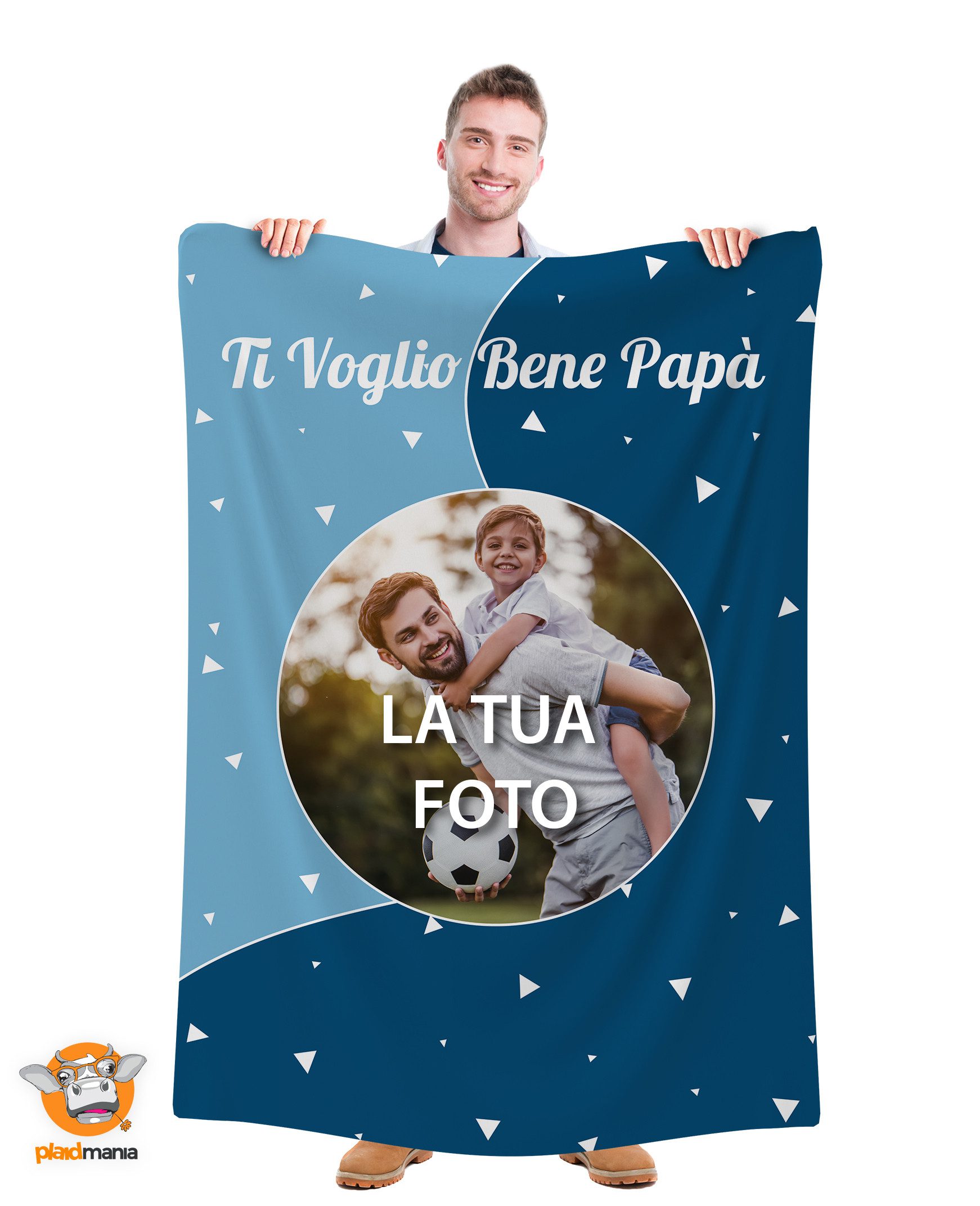 Babloo Coperta In Pile Personalizzata "Superdad" Con Foto - 70x100 Cm, Morbida E Lavabile, Regalo Per Il Papà