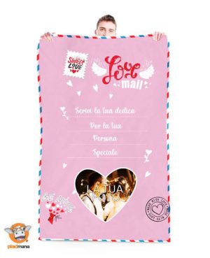 Plaid Personalizzato Con Foto Per San Valentino - Coperta In Pile Morbida 100x180cm - Regalo Originale Per Lei O Lui