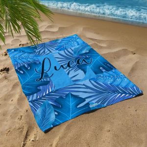 Telo mare Personalizzato Blue Leaf