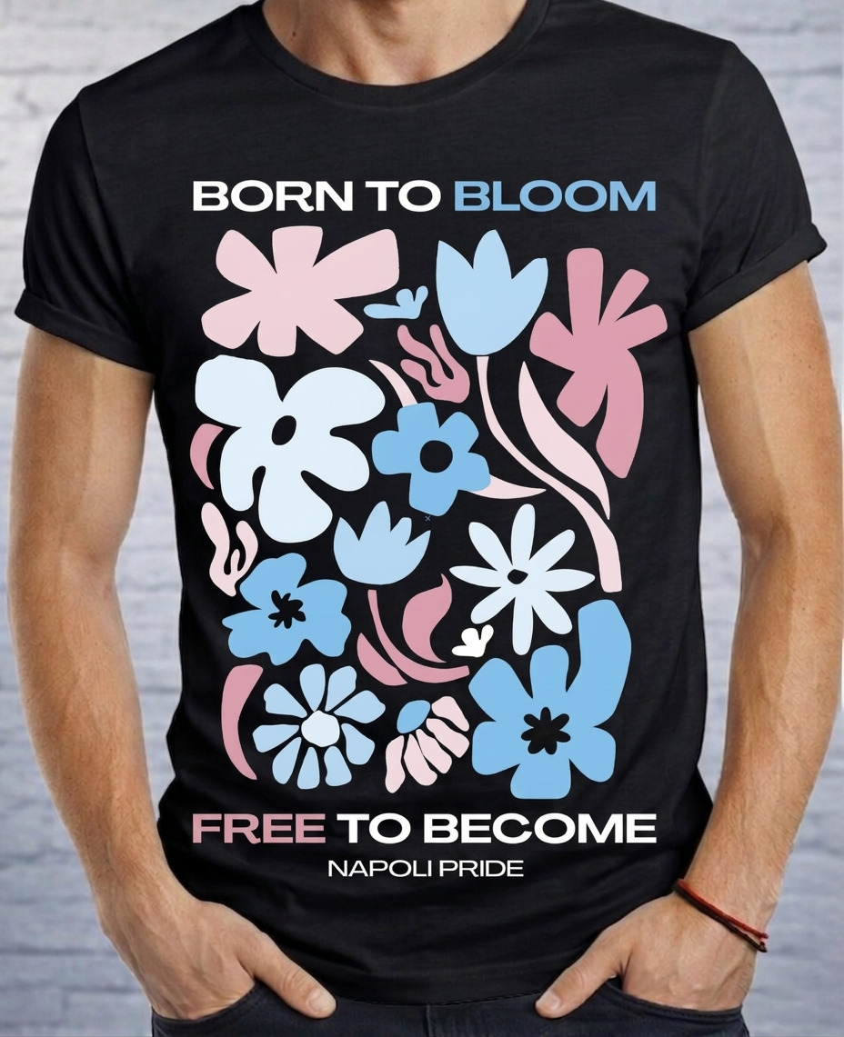 T-shirt Napoli Pride - Born to Bloom, Free to Become
