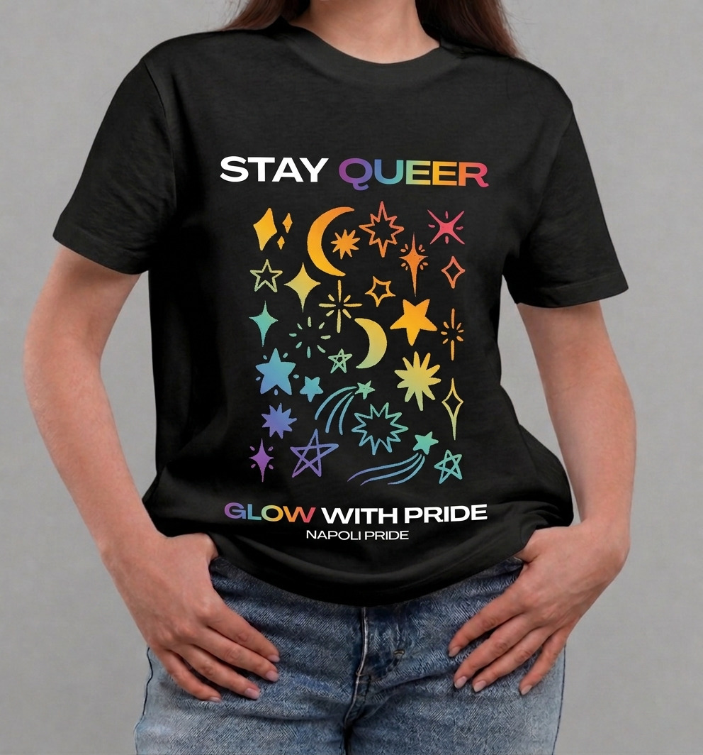 T-shirt Napoli Pride - Stay Queer, Glow with Pride - immagine 2